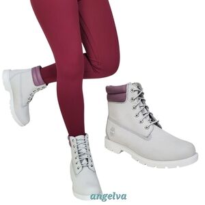 New Timberland linden woods nubuck lace up boots light grey purple waterproof